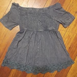 Altr'd State Smocked off Shoulder Boho Chic Top M